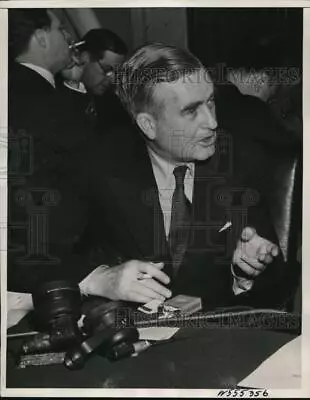 1940 Press Photo Secretary Of Navy Charles Edison At Senate Committee Hearing • $19.99