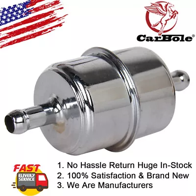 9746 Fuel Filter Chrome Canister For 3/8  Hose Carburetor Inline Gas Filter • $8.99