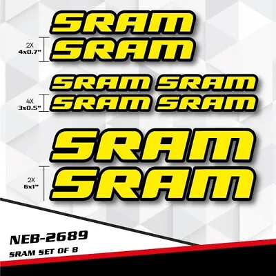 New For SRAM Decal Stickers Set For Mountain Road Bike Frame Helmet  NEB-2689 • $24.99