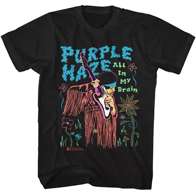 Jimi Hendrix Purple Haze All In My Brain Men's T Shirt Rock Band Concert Merch • $34.45