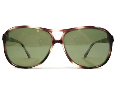 Kenmark Sunglasses REGGIE GREY MOTTLE Brown Pink Round Frames W/ Green Lenses • £38.54