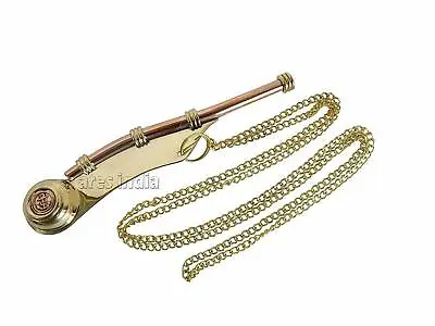 $12.28 • Buy 5  Brass Boatswain Whistle With Chain Bosun Call Pipe Nautical Marine Gift