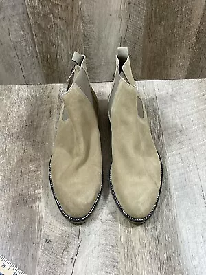 Zara Men’s Solid Suede Chelsea Boots Beige Size 44 (US:11)  • $49.99