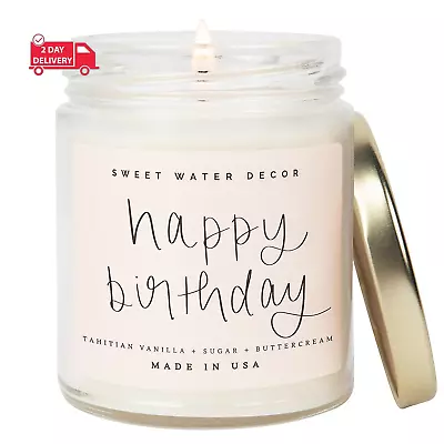 Happy Birthday Candles For Women - Vanilla Sugar & Buttercream Sweet Scented Hap • $27.22