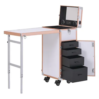 Large Makeup Nail Manicure Trolley Train Case Beauty Artist Table Bluetooth Box • £42.95