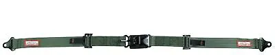 2 Point Single Seat Belt Latch & Link Buckle Black Hardware Military Green • $42.99