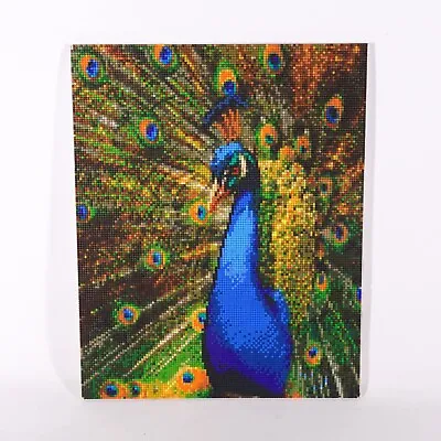 Mosaic Pretty Peacock Bird Animal Creature Plastic Bead Art Artwork Decor 15x12” • $125