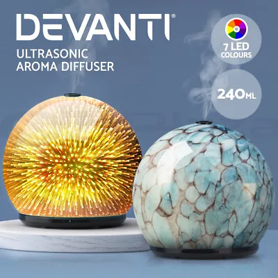 $39.95 • Buy Devanti Aroma Aromatherapy Diffuser LED Oil Ultrasonic Air Humidifier Glass