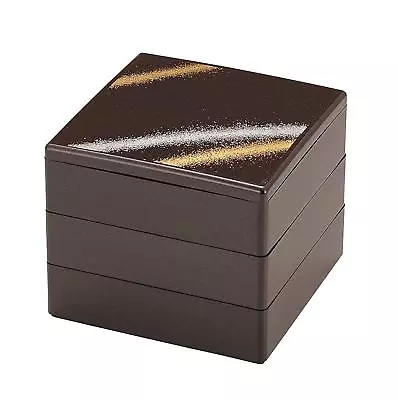 Bento Lunch Box Jubako Bento Box Brown With Gold And Silver :Lacquer Ware • $30.86