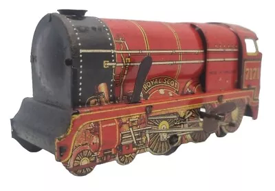 Vintage British Brimtoy Clockwork O Gauge 7171 Royal Scot Red Loco Tinplate • £25