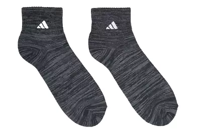 Adidas  Quarter Socks Single Pair Variegated  Gray & Black Mens Size 6-12 • $7.96