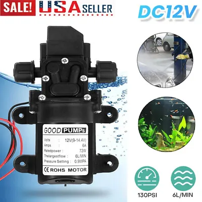 DC 12V 130PSI High Pressure Diaphragm Water Pump Self Priming For Garden RV Boat • $17.89