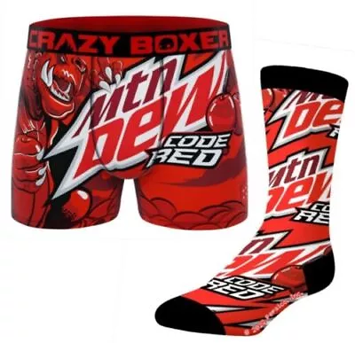 Mountain Dew Code Red Crazy Boxer Briefs & Socks GIFT CAN Men's M B10 • $29.99