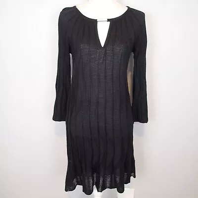 Missoni Womens Abito Knit Midi Dress  Black Sheer Chevron Italy • $89.95