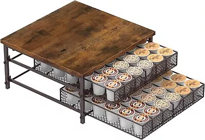 2-Tier Coffee Pod Storage Drawer Holder For K-cup Coffee Pods 72 Pods Capacity • $25.99