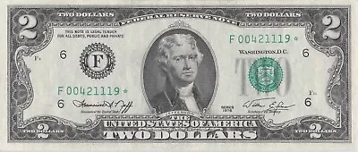 1976 $2 Dollar Bill ((STAR NOTE)) ((CRISP)) UNC • $19.95