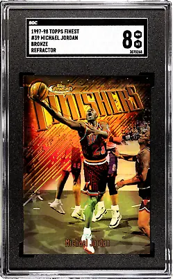 Michael Jordan 1997-98 Topps Finest Bronze Refractor Finishers Card (SGC 8) • $700