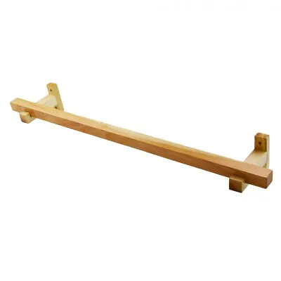 £16.99 • Buy Towel Rail Wall Mounted Wooden Bathroom Towels Holder 80 Cm Pine Lacquer