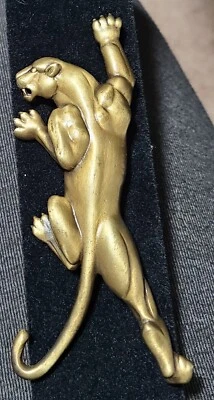 $9.50 • Buy Vintage Jaguar Panther Cougar Big Cat Brooch Pin Bronze Tone Signed JJ 1986 Lion