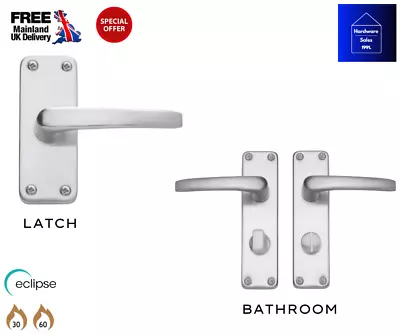 Contract Internal Latch Bathroom Handles Lever On Backplate Aluminium Handle SAA • £6.99