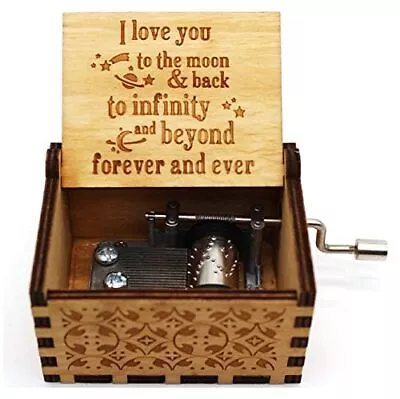  Wooden Music Box I Love You To The Moon Music Boxes Gifts For Husband  • $20.23