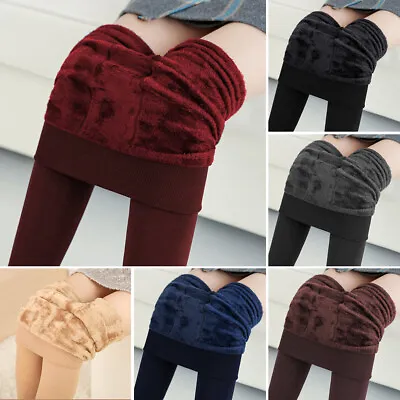 £5.28 • Buy Women Winter Black Thick Warm Soft Fleece Lined Thermal Stretchy Leggings Pants