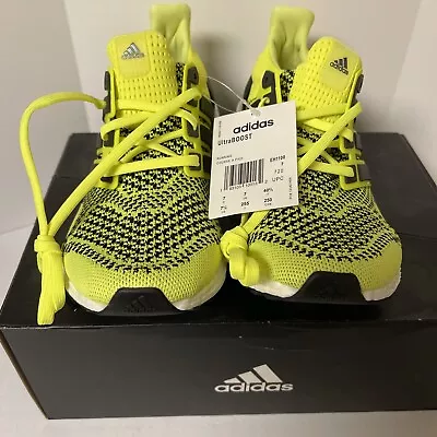 NEW Adidas Ultraboost 1.0 Solar Yellow Black Athletic Shoes (EH1100) Mens Sz 7.5 • $99.99