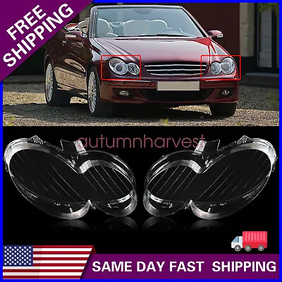 For Mercedes CLK C209 W209 2005-2009 Headlight Lens Replacement Cover Left+Right • $147.24