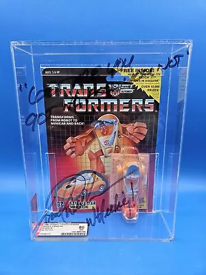 Transformers G1 Wheelie W/Patch AFA 80 Clear Bubble. Subs: 80/85/85  Signed  • $235.50