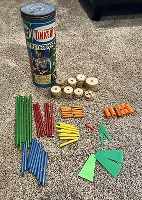 Vintage Tinker Toys Set Junior Architect No.126 1970's Little Designer Creative • $12.50