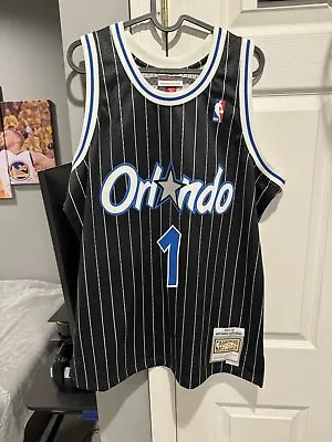 VTG 90s Nike Penny Hardaway #1 Orlando Magic Black Striped NBA Jersey Size L • $25