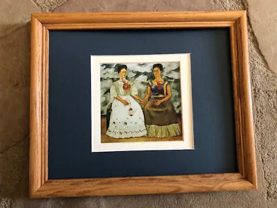 Frida Kahlo The Two Fridas 1939 Mexico Wood Frame Matted Print 8 X 10 • $24.50