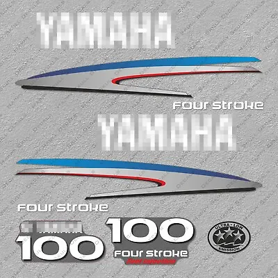 Yamaha 100HP Four Stroke Outboard Engine Decals Sticker Set Reproduction 100 HP • $44.99