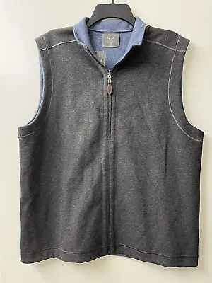 Age Of Wisdom Vest Mens Large Blue Black Reversible Full Zip New With Tags • $23.99