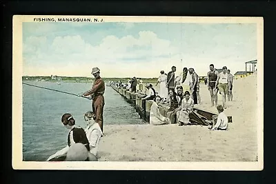 New Jersey NJ Postcard Manasquan Fishing On Beach Vintage  • $6.99