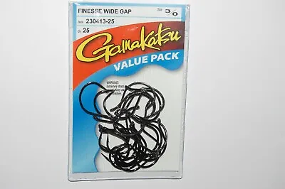 Gamakatsu Finesse Wide Gap Hook Hooks 3/0 230413-25 Bass Senko Worm Value Pack • $13.95