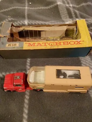 Dte Lesney Matchbox King Size K-18 Articulated Horse Van Red Cab W/tan Trailer • $39.99