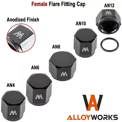 4AN 6AN 8AN 10AN 12AN Female Flare Fitting  Cap Block Off Nut Fits Fuel Systems • $5.99