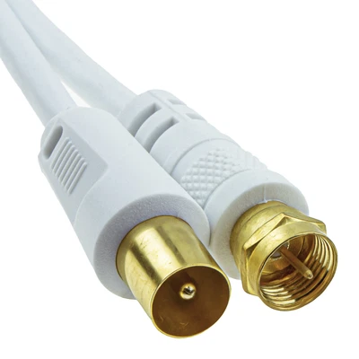 £2.66 • Buy Coaxial F Type Connector Male RF TV Aerial Male Plug RG59 Cable 0.5m To 20m Lot