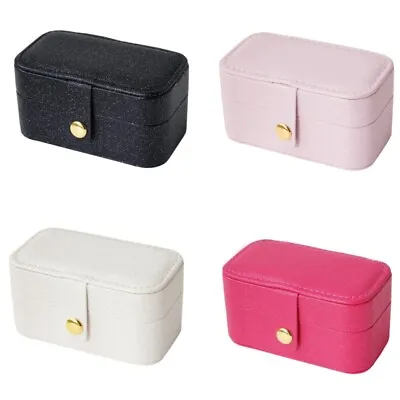 Mini Portable Jewelry Box Organizer PU Leather Travel Jewelry Storage Case • $11.39