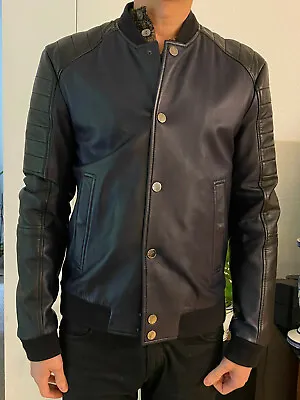 Versace Collection Leather Jacket Men's Size 48 • $450