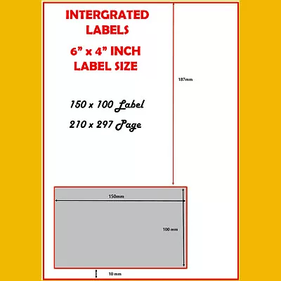 6x4 A4 INTEGRATED LABELS INVOICE PAPER STICKY ADDRESS SHEET FOR EBAY & AMAZON • £47.95