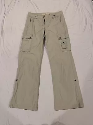 J. Crew Favorite Fit Cargo Twill Chino Pants Women's 6 Beige Wide Roll Up Leg • $22