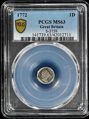 1772 George III Great Britain England Silver Maundy Penny 1D PCGS MS 63 S-3759 • $209.95