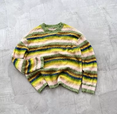 Mohair Striped Marni Vibe Multicolor Knit Sweater Y2K Avantgarde Japan • $70