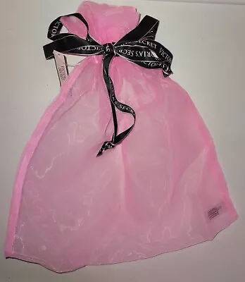 NEW Victoria's Secret Lingerie Travel Drawstring Bag Black Pink Sheer Gift Bag  • $1.99