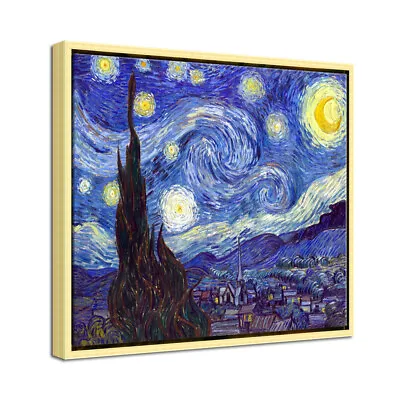 Canvas Print Van Gogh Painting Repro Wall Art Home Decor Starry Night Framed • $28.11