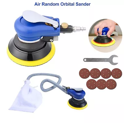 5in Air Body Random Orbital Palm Sander Da Buffing Sanding W/ 7 Sandpapers 120mm • $31.99