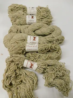 6 Skeins ELSEBETH LAVOLD SILKY TWEED Yarn Color 09 40% Silk 30% Cotton • $21.95