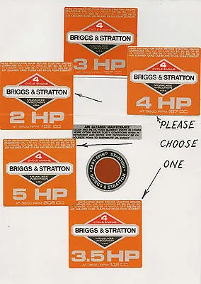  Briggs & Stratton Vintage Minibike Repro Orange Engine Decals • $8